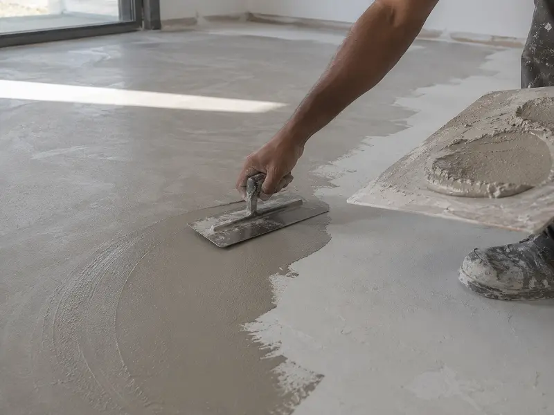 Applying hand-trowelled microcement in Dubai