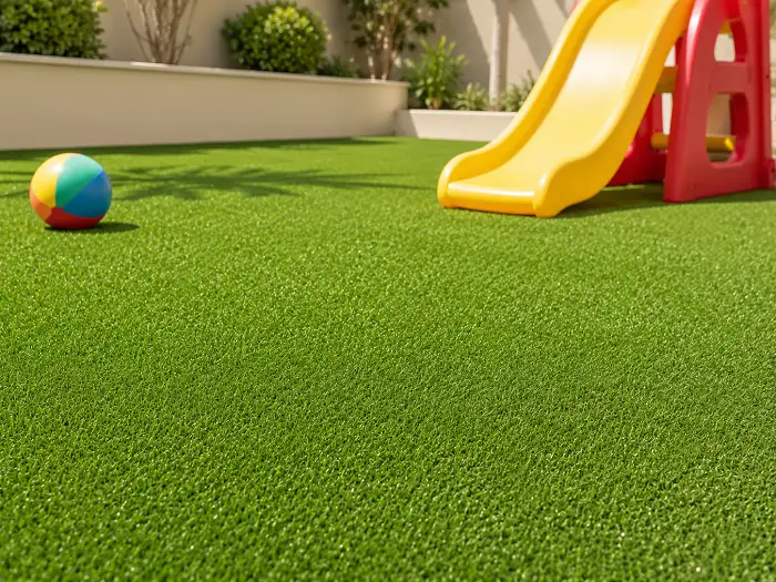 Artificial grass play area for children