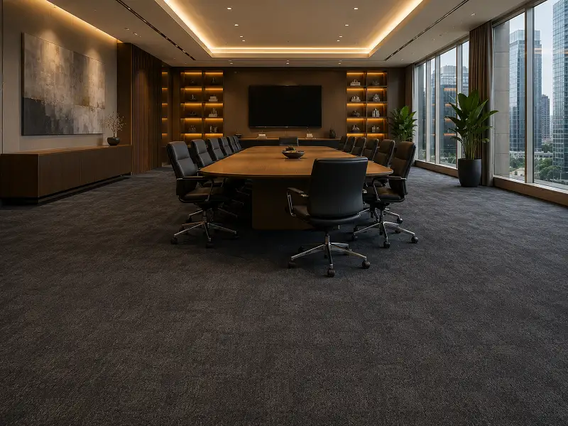 Broadloom carpet in a boardroom