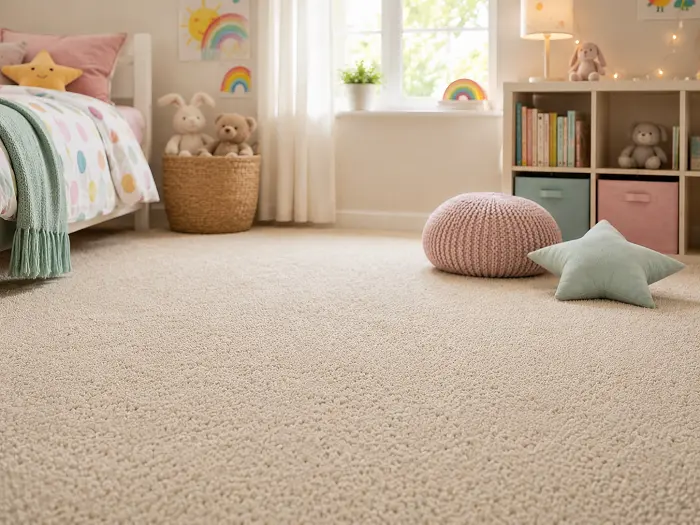 Soft carpet in a kids room