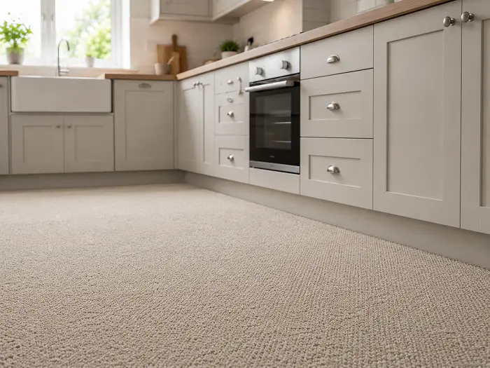 Carpet in a kitchen