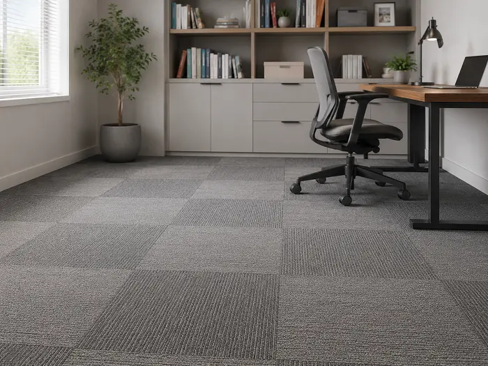 Carpet tiles in a home office