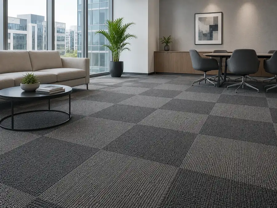 Modular carpet tiles in a modern Dubai room
