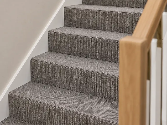 Carpet tiles on stairs