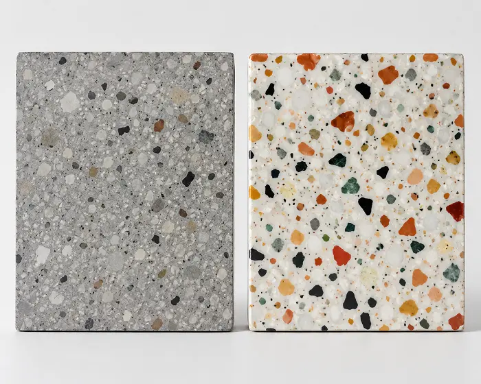 Cement and epoxy terrazzo binder samples