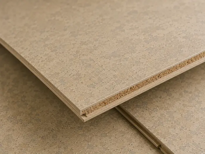 Click linoleum panels with cork backing