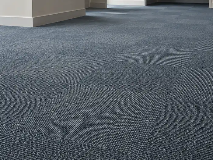Contract carpet tiles in a commercial space