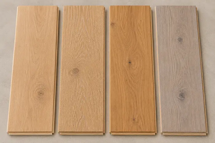 Engineered wood flooring finishes