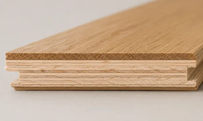 Engineered wood flooring layer construction