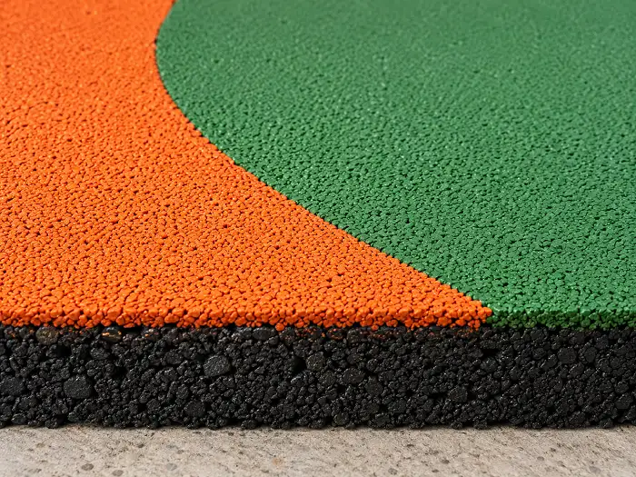 Wet-pour poured-in-place rubber surfacing