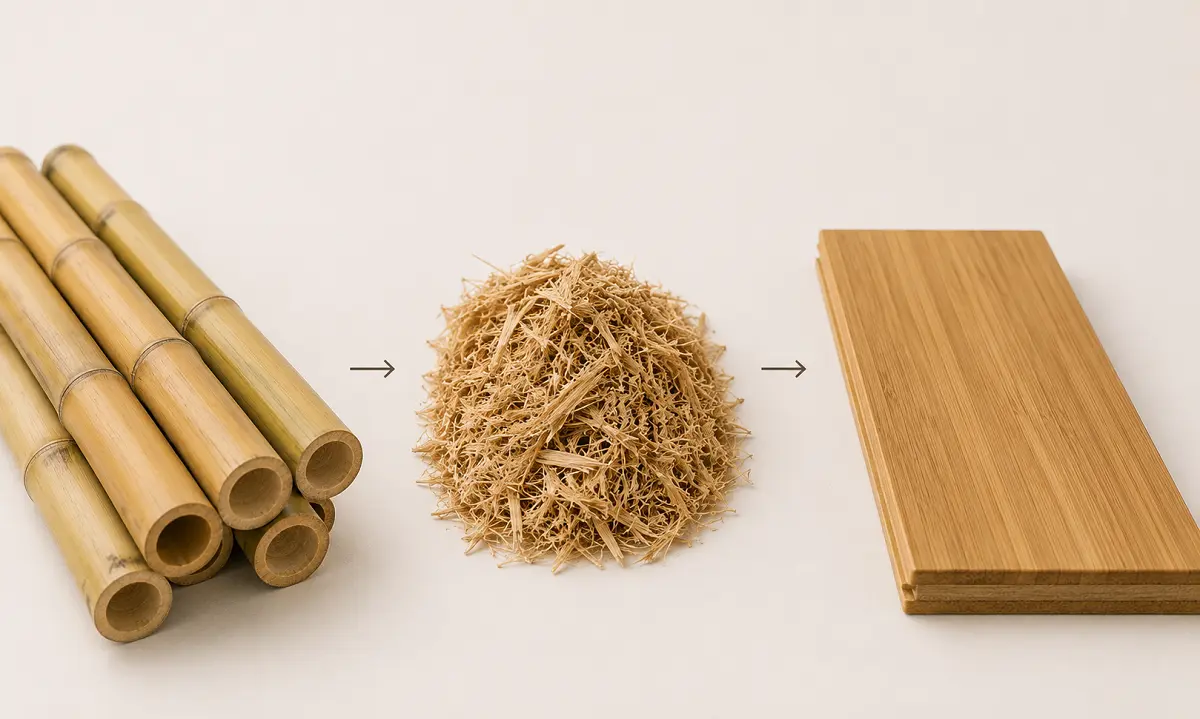 How bamboo flooring is made from compressed fibres