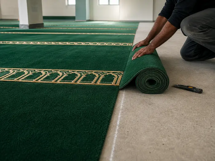 Installer fitting mosque carpet in Dubai