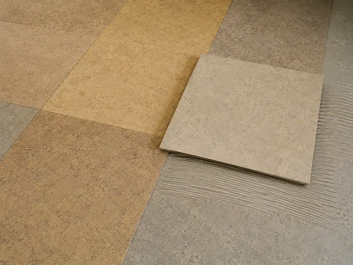 Linoleum floor tiles