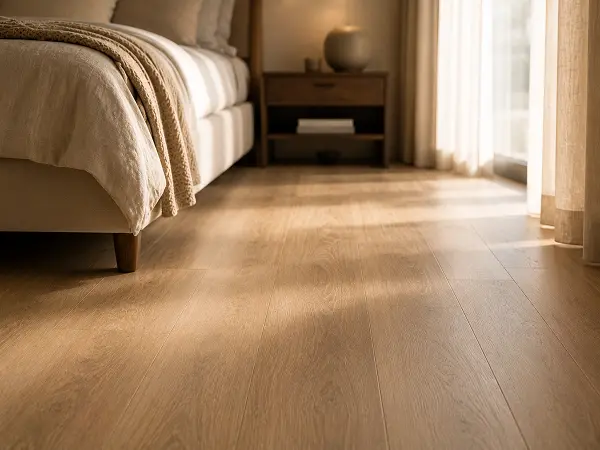 LVT flooring in a quiet bedroom