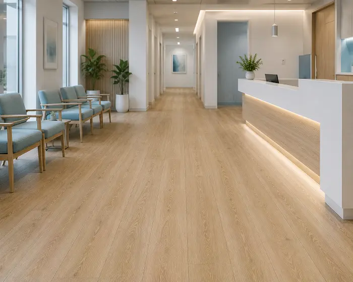Hygienic LVT flooring in a clinic