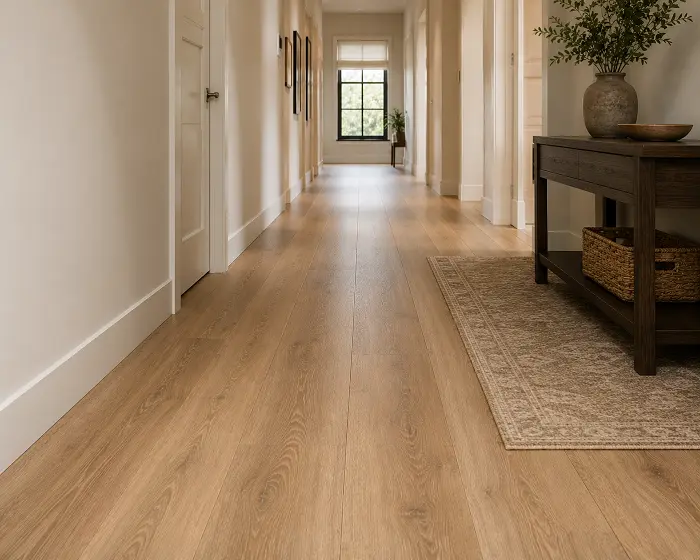 Durable LVT flooring in a hallway