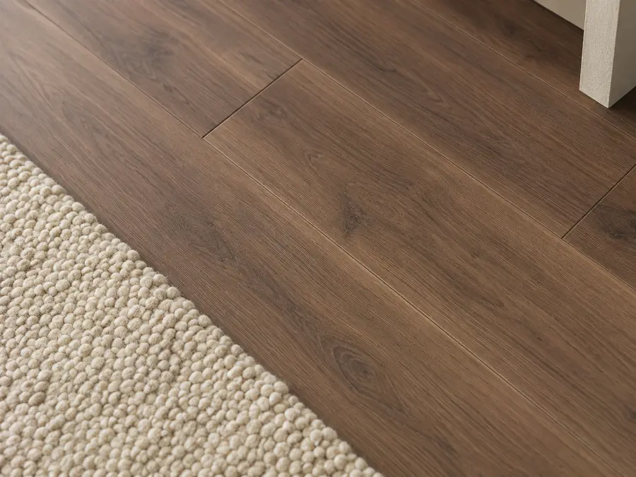 Luxury vinyl tile planks with a wood look in a living room