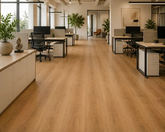 Quiet LVT flooring in an office