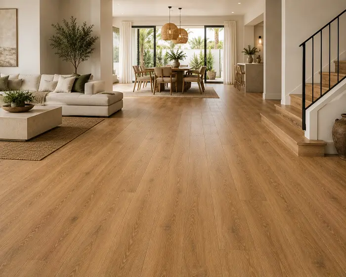 LVT flooring through a villa interior