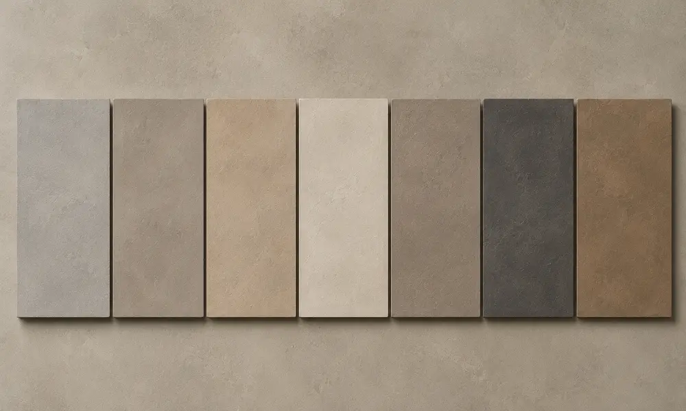 Microcement colour and finish samples