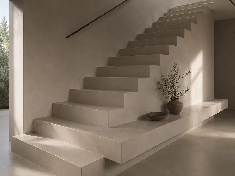 Microcement stairs and surfaces
