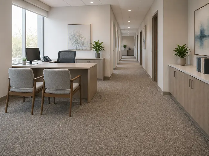 Office carpet in a clinic admin area