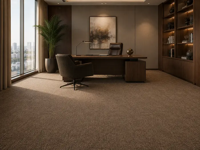 Wall-to-wall carpet in an executive office
