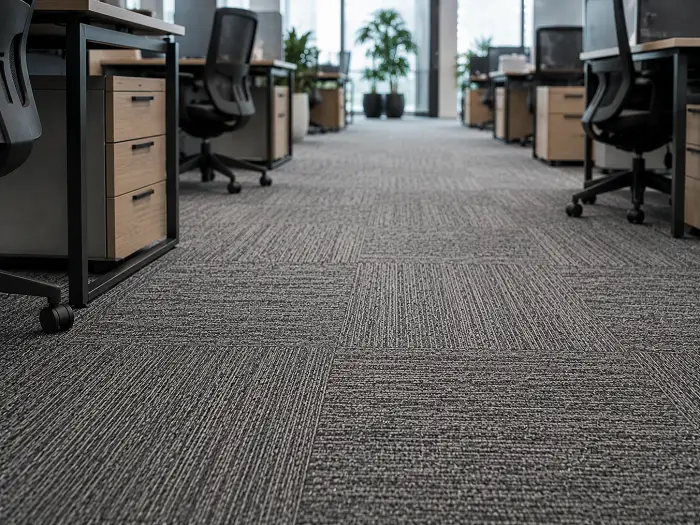 Carpet tiles in an open-plan office