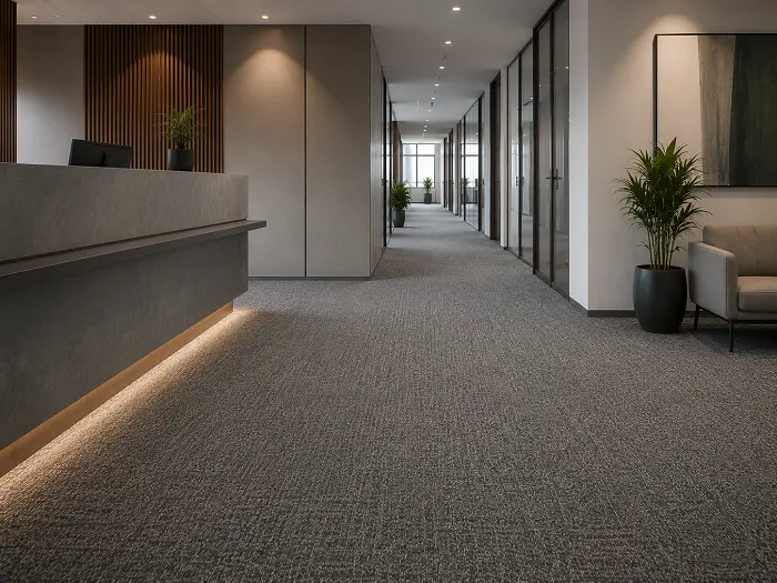 Contract carpet in a reception and corridor