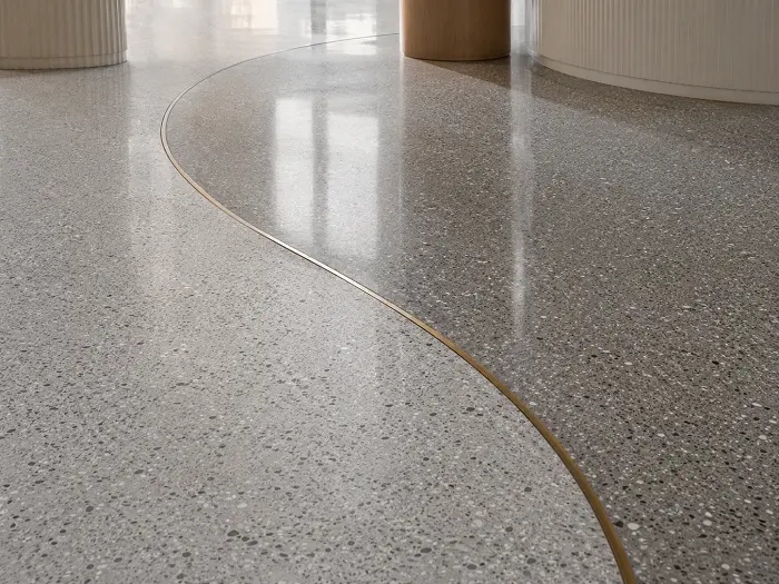 Poured in-situ terrazzo floor