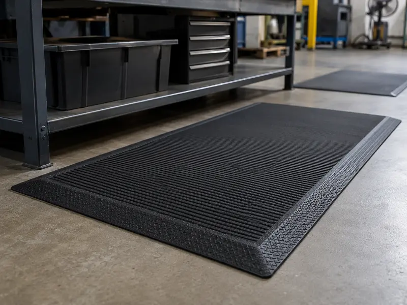 Rubber anti-fatigue floor mats