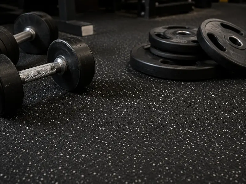Rubber gym and fitness flooring