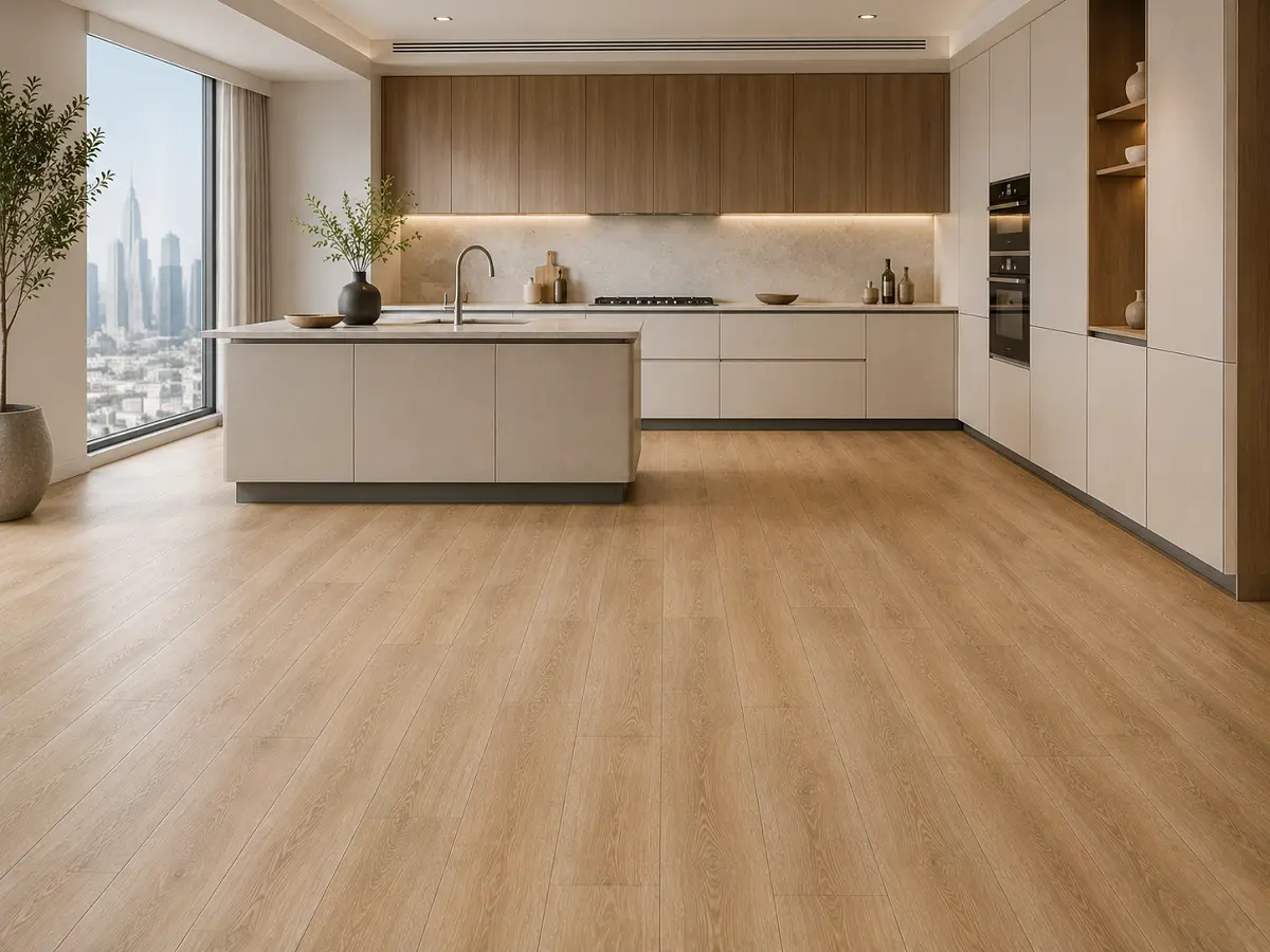 SPC flooring in a modern Dubai kitchen
