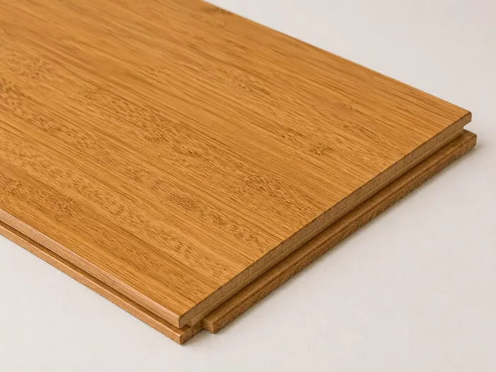Strand-woven bamboo flooring plank