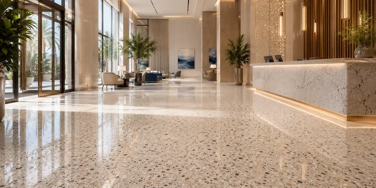 Terrazzo flooring in a Dubai lobby