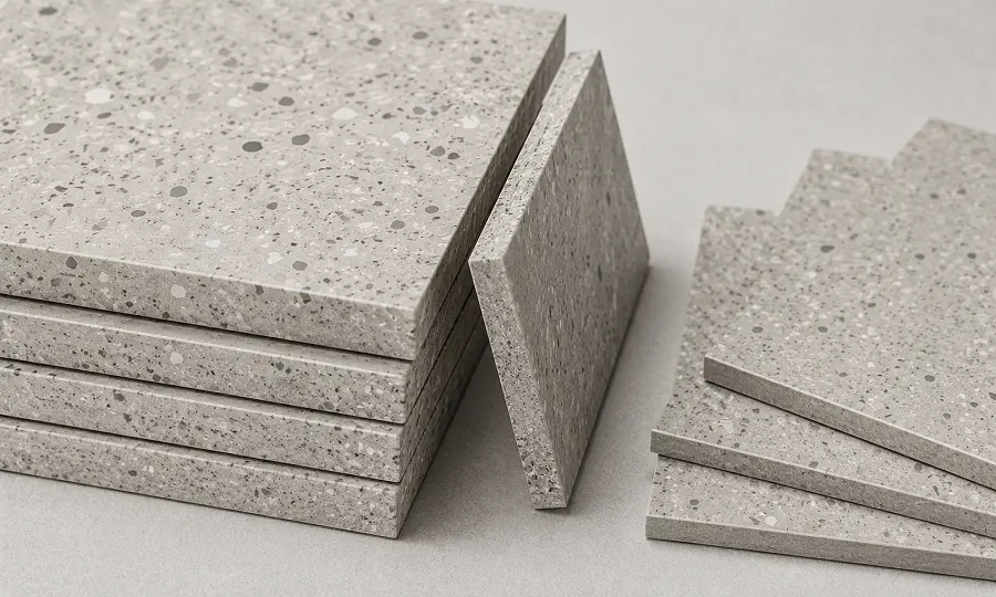 Vinyl composition tile made from vinyl and limestone