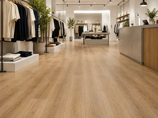 Durable vinyl flooring in a retail store
