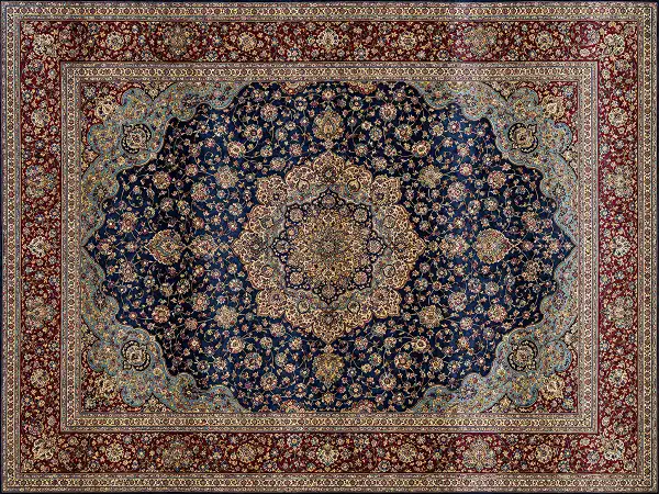 Fine all-silk Qom Persian rug with high knot density
