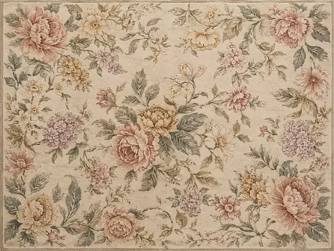 Floral patterned rug
