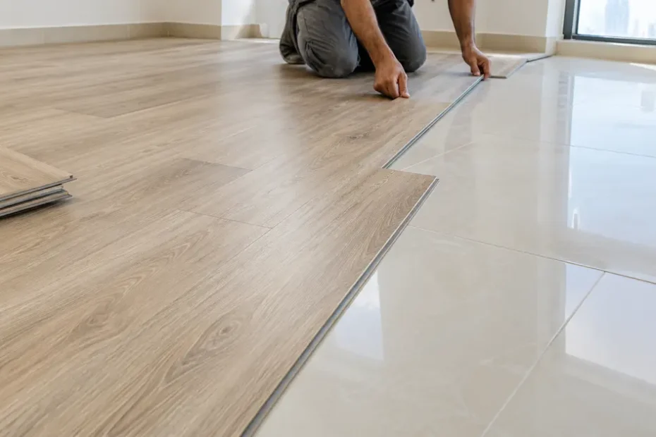 Laying click-lock planks over an existing tiled floor in a Dubai apartment