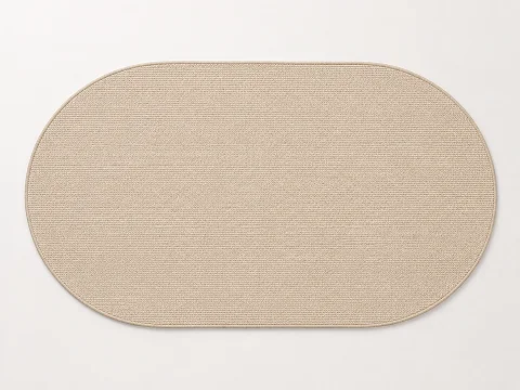 Oval area rug with a soft flat weave in a neutral tone